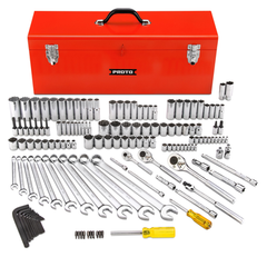 Proto® 1/4", 3/8" & 1/2" Drive 148 Piece Socket Set- 6 & 12 Point w/Box J9969R - Benchmark Tooling