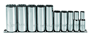 Proto® 3/8" Drive 10 Piece Deep Socket Set - 12 Point - Benchmark Tooling