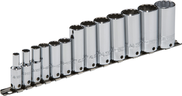 Proto® Tether-Ready 3/8" Drive 13 Piece Deep Socket Set - 12 Point - Benchmark Tooling