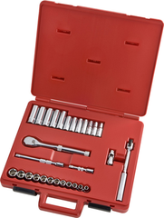 Proto® 3/8" Drive 29 Piece Metric Socket, Combination Set - 6 Point - Benchmark Tooling