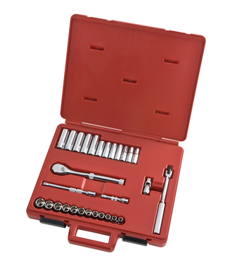 Proto® 3/8" Drive 29 Piece Metric Socket, Combination Set - 12 Point - Benchmark Tooling