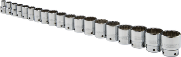 Proto® Tether-Ready 1/2" Drive 19 Piece Socket Set - 12 Point - Benchmark Tooling