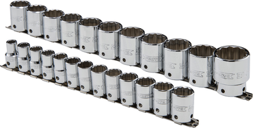 Proto® Tether-Ready 1/2" Drive 24 Piece Metric Socket Set - 12 Point - Benchmark Tooling