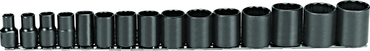 Proto® 1/2" Drive 15 Piece Black Oxide Socket Set - 12 Point - Benchmark Tooling