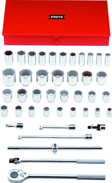 Proto® 3/4" Drive 42 Piece Combination Socket Set - 12 and 6 Point - Benchmark Tooling