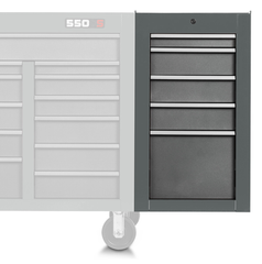 Proto® 550S Side Cabinet - 5 Drawer, Dual Gray - Benchmark Tooling