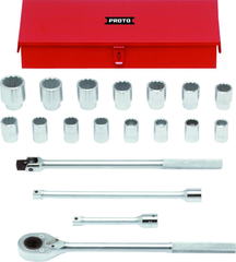 Proto® 3/4" Drive 19 Piece Metric Socket Set - 12 Point - Benchmark Tooling
