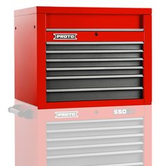 Proto® 550S 34" Top Chest - 6 Drawer, Safety Red and Gray - Benchmark Tooling