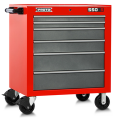 Proto® 550S 34" Roller Cabinet - 6 Drawer, Safety Red and Gray - Benchmark Tooling