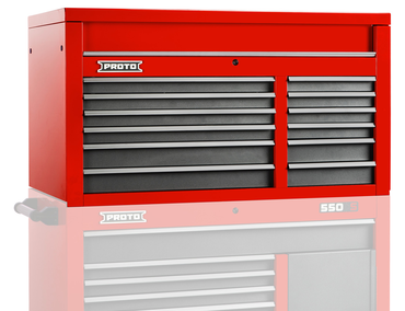 Proto® 550S 50" Top Chest - 12 Drawer, Safety Red and Gray - Benchmark Tooling