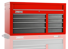 Proto® 550S 50" Top Chest - 8 Drawer, Safety Red and Gray - Benchmark Tooling