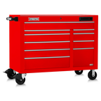 Proto® 550E 50" Front Facing Power Workstation w/ USB - 10 Drawer, Gloss Red - Benchmark Tooling