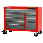 Proto® 550E 50" Front Facing Power Workstation w/ USB - 10 Drawer, Safety Red and Gray - Benchmark Tooling