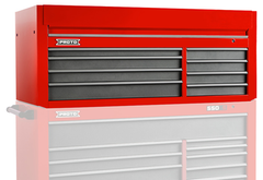 Proto® 550S 66" Top Chest - 8 Drawer, Safety Red and Gray - Benchmark Tooling