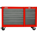 Proto® 550S 66" Workstation with Removable Lock Bar- 11 Drawer- Safety Red & Gray - Benchmark Tooling