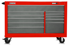 Proto® 550S 66" Workstation - 11 Drawer, Safety Red and Gray - Benchmark Tooling