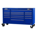 Proto® 550E 67" Power Workstation - 18 Drawer, Gloss Blue - Benchmark Tooling