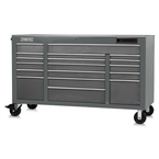 Proto® 550E 67" Front Facing Power Workstation w/ USB - 18 Drawer, Dual Gray - Benchmark Tooling