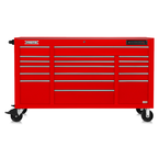 Proto® 550E 67" Power Workstation - 18 Drawer, Gloss Red - Benchmark Tooling