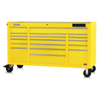 Proto® 550E 67" Front Facing Power Workstation w/ USB - 18 Drawer, Gloss Yellow - Benchmark Tooling