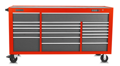 Proto® 550S 78" Workstation - 20 Drawer, Safety Red and Gray - Benchmark Tooling