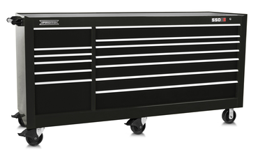 Proto® 550S 88" Workstation - 13 Drawer, Gloss Black - Benchmark Tooling