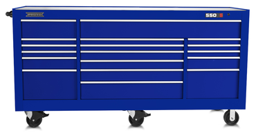 Proto® 550S 88" Workstation - 20 Drawer, Gloss Blue - Benchmark Tooling