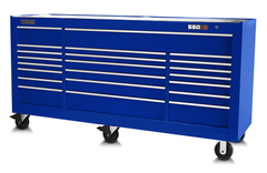 Proto® 550S 88" Workstation - 22 Drawer, Gloss Blue - Benchmark Tooling