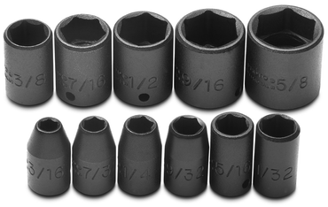 Proto® 1/4" Drive 11 Piece Impact Socket Set - 6 Point - Benchmark Tooling