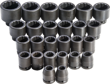 Proto® 3/4" Drive 26 Piece Metric Impact Socket Set - 12 Point - Benchmark Tooling