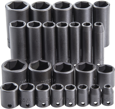 Proto® 3/8" Drive 25 Piece Impact Socket Set - 6 Point - Benchmark Tooling