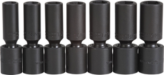 Proto® 1/2" Drive 7 Piece Deep Metric Universal Impact Socket Set - 6 Point - Benchmark Tooling