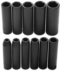 Proto® 3/8" Drive 11 Piece Metric Deep Impact Socket Set - 6 Point - Benchmark Tooling