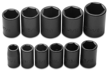 Proto® 1/2" Drive 11 Piece Impact Socket Set - 6 Point - Benchmark Tooling