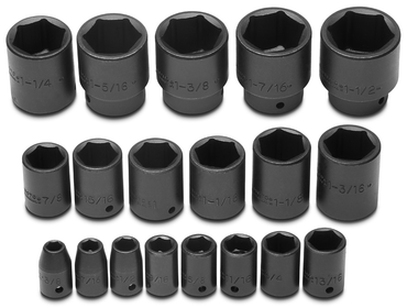 Proto® 1/2" Drive 19 Piece Impact Socket Set - 6 Point - Benchmark Tooling