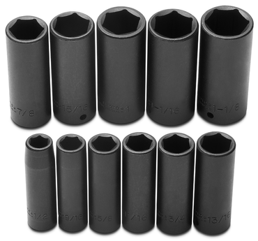 Proto® 1/2" Drive 11 Piece Deep Impact Socket Set - 6 Point - Benchmark Tooling