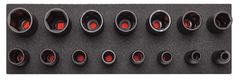 Proto® Foamed 1/2" Drive 15 Piece Deep Impact Socket Set - Black Oxide - 6 Point - Benchmark Tooling