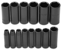 Proto® 1/2" Drive 15 Piece Deep Impact Socket Set - 6 Point - Benchmark Tooling