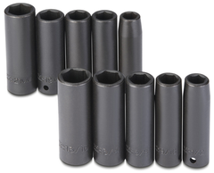 Proto® 1/2" Drive 10 Piece Fractional & Metric Impact Socket Set - 6 Point - Benchmark Tooling