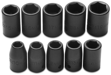 Proto® 1/2" Drive 10 Piece Metric Impact Socket Set - 6 Point - Benchmark Tooling