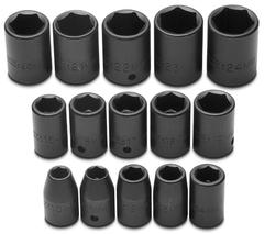 Proto® 1/2" Drive 15 Piece Metric Impact Socket Set - 6 Point - Benchmark Tooling