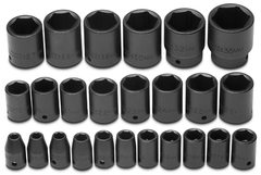 Proto® 1/2" Drive 25 Piece Metric Impact Socket Set - 6 Point - Benchmark Tooling