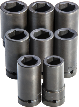 Proto® 1" Drive 8 Piece Deep Metric Impact Socket Set - 6 Point - Benchmark Tooling