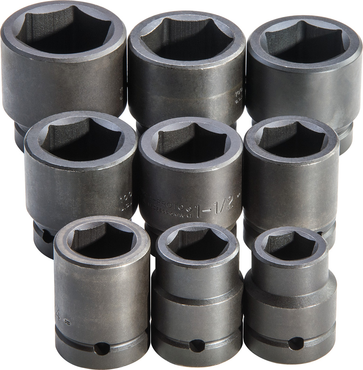 Proto® 1" Drive 9 Piece Impact Socket Set - 6 Point - Benchmark Tooling