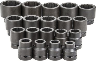 Proto® 1" Drive 19 Piece Impact Socket Set - 12 Point - Benchmark Tooling