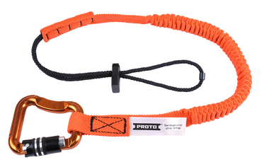 Proto® Elastic Lanyard With Triple Lock Carabiner - 15 lb. - Benchmark Tooling