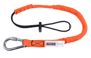 Proto® Elastic Lanyard With Screw Gate Carabiner - 15 lb. - Benchmark Tooling