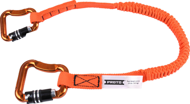 Proto® Elastic Lanyard With 2 Triple Lock Carabiners - 20 lb. - Benchmark Tooling