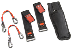 Proto® Tethering D-Ring Pouch Set with One Pocket, Retractable Lanyard, and D-Ring Wrist Strap System with (2) JWS-DR and (2) JLANWR6LB - Benchmark Tooling