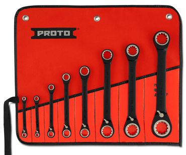 Proto® 8 Piece Black Chrome Double Box Reversible Ratcheting Wrench Set - Spline - Benchmark Tooling